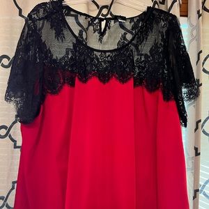 Red lace Torrid blouse size 5
